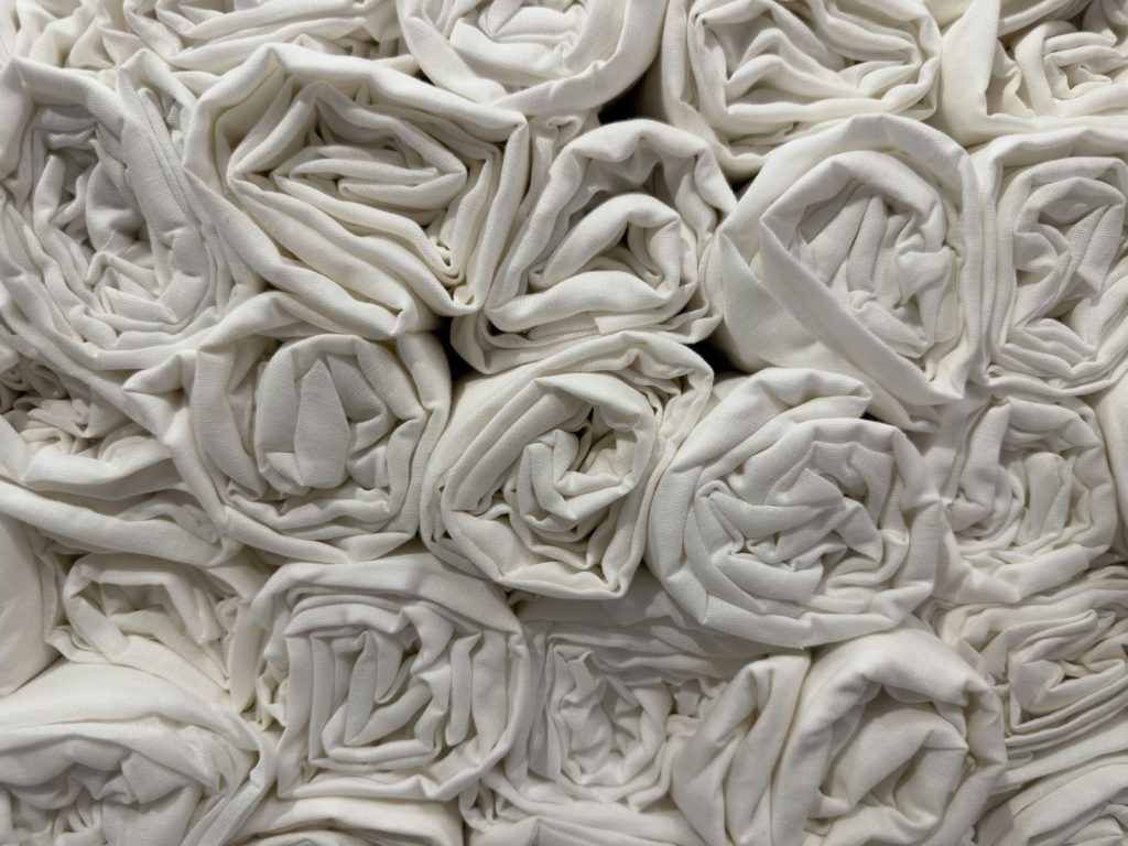 Close-up of clean white towels